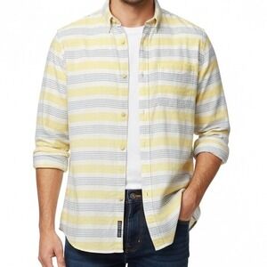 Pepe Jeans Whopper Sr Blue Yellow Striped Long Sleeve Button Down Men's Shirt‎ L